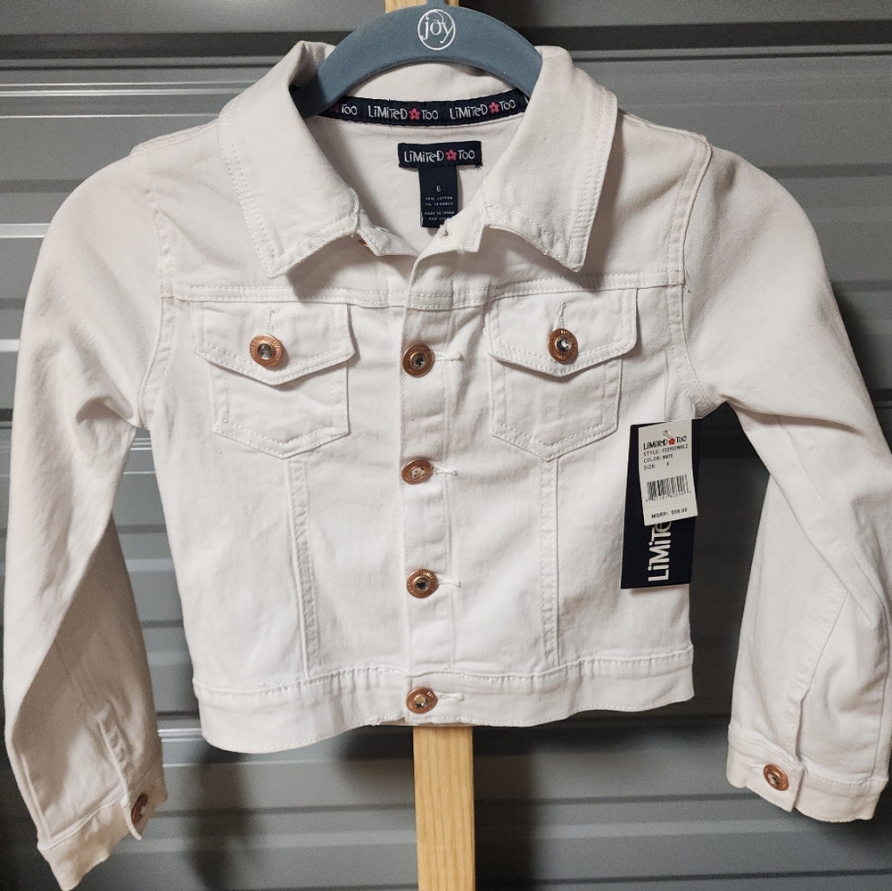 Limited Too White Jean Jacket Cropped Denim Style